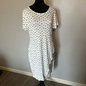 41 Hawthorn Blue and Cream Sheath Midi Dress